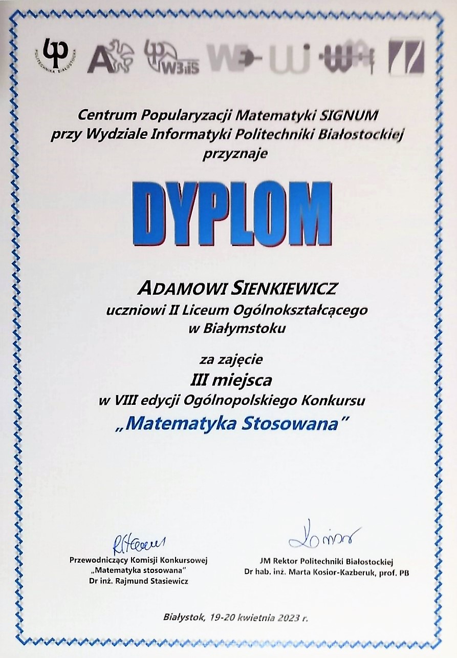 dyplom Adama