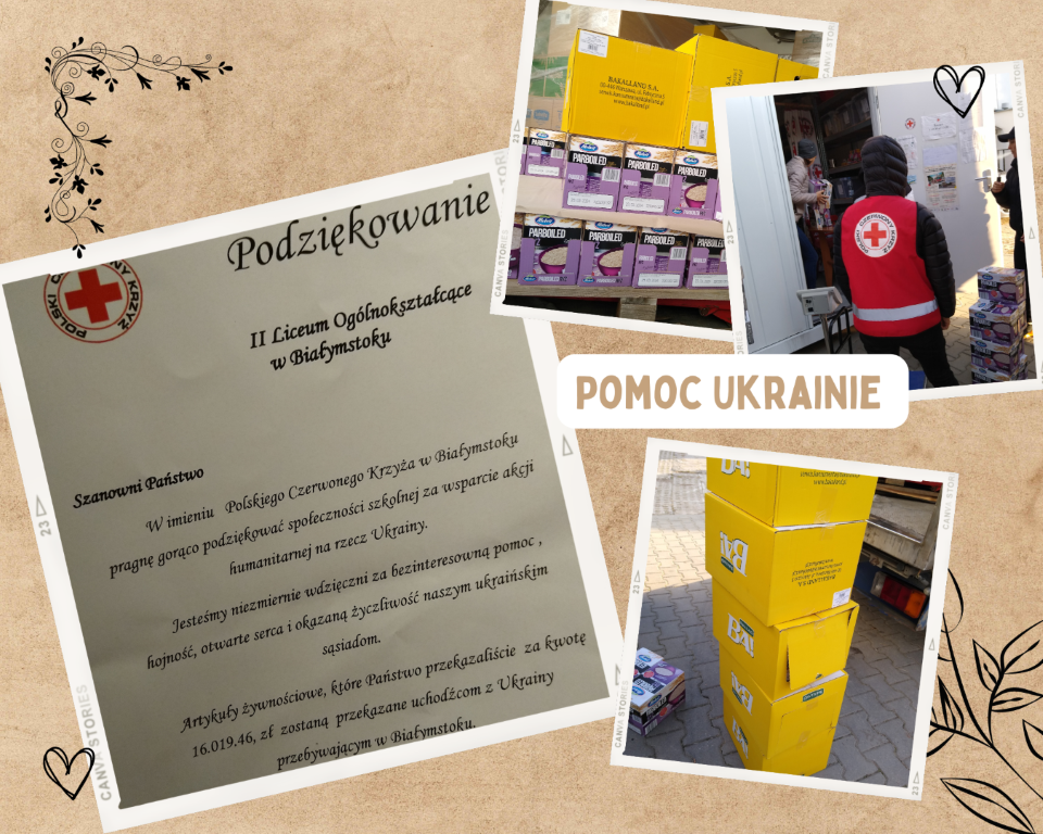 kolaż - pomoc Ukrainie