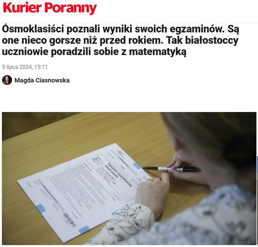 Ósmoklasiści poznali wyniki swoich egzaminów