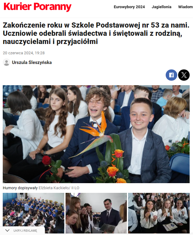 Zakończenie nauki w SP 53