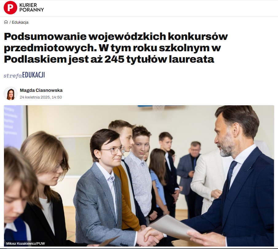 Artykuł Kuriera Porannego