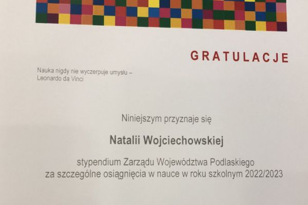 Stypendia Zarządu Województwa Podlaskiego