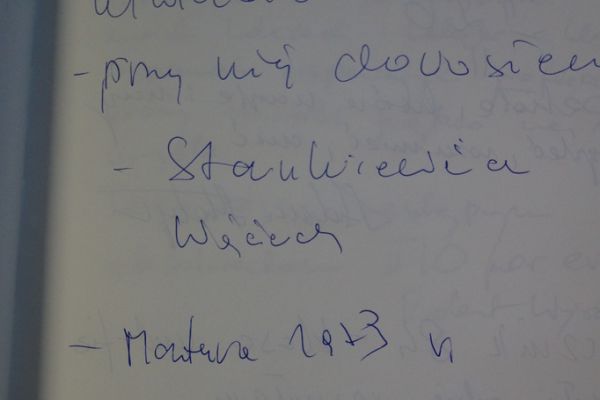 Wpis do kroniki - kliknięcie spowoduje powiększenie zdjęcia Wpis do kroniki - matura 1979