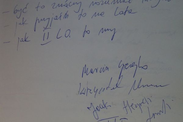 Wpis do kroniki - kliknięcie spowoduje powiększenie zdjęcia Wpis do kroniki - absolwent 1996 - 2000