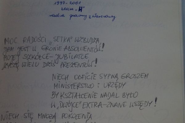 Wpis do kroniki - kliknięcie spowoduje powiększenie zdjęcia Wpis do kroniki - matura 78