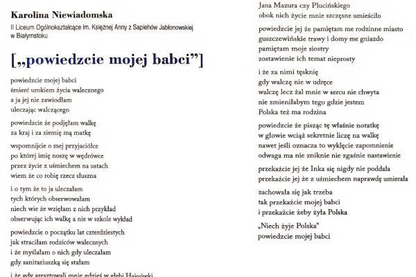 Poetycki debiut uczennic 2025  Poetycki debiut uczennic 2025