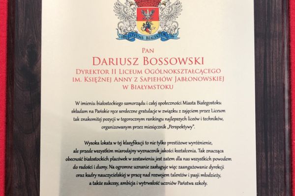 Pamiątkowy dyplom- kliknięcie spowoduje powiększenie zdjęcia Pamiątkowy dyplom